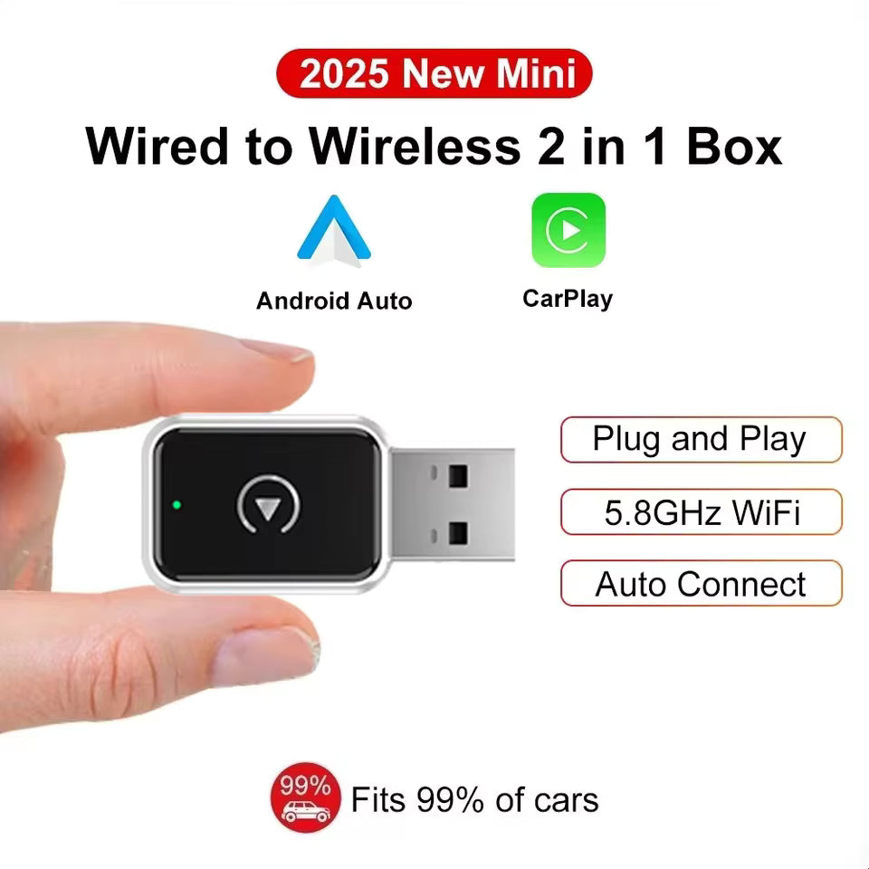 Tech Driver Gear Android 13 AI Box – Universal Wireless CarPlay, 8GB+256GB, LTE 4G, Round Touch Display