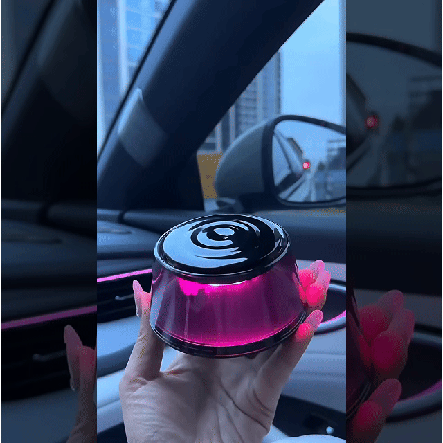 Tech Driver Gear Smart Car Diffuser – Auto Spray Aromatherapy, Mountain Snow Ambient Light, Long-Lasting Fresh Air