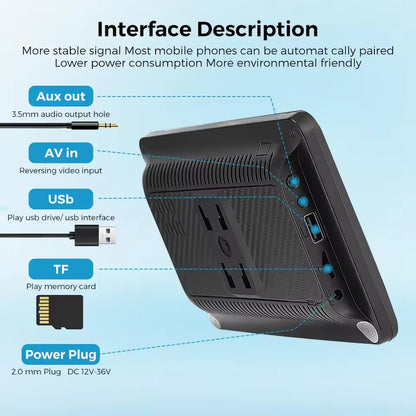 Tech Driver Gear 7” IPS CarPlay Screen – Portable Android Auto Radio, GPS Navigation, WiFi, Rear View Camera Support