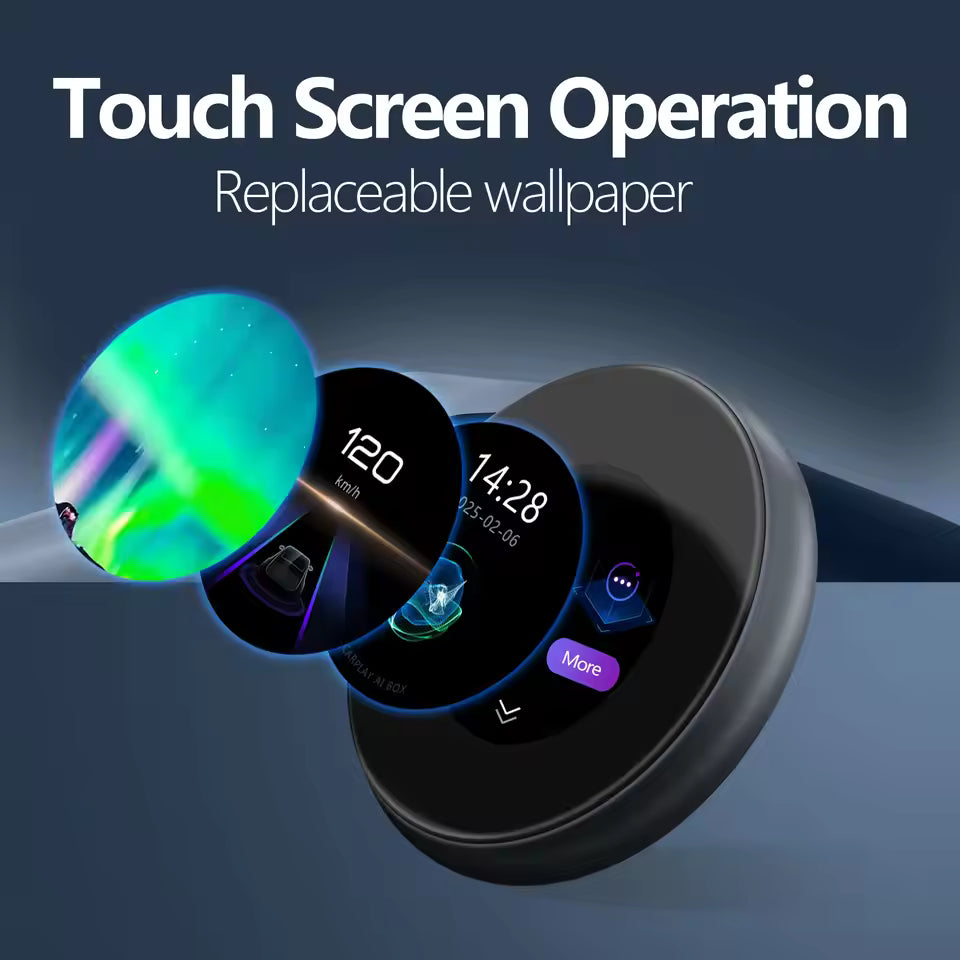 Tech Driver Gear Android 13 AI Box – Universal Wireless CarPlay, 8GB+256GB, LTE 4G, Round Touch Display