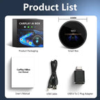 Tech Driver Gear Android 13 AI Box – Universal Wireless CarPlay, 8GB+256GB, LTE 4G, Round Touch Display