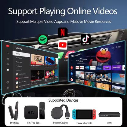 Tech Driver Gear Android 13 AI Box – Universal Wireless CarPlay, 8GB+256GB, LTE 4G, Round Touch Display