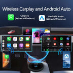 Tech Driver Gear Android 13 AI Box – Universal Wireless CarPlay, 8GB+256GB, LTE 4G, Round Touch Display