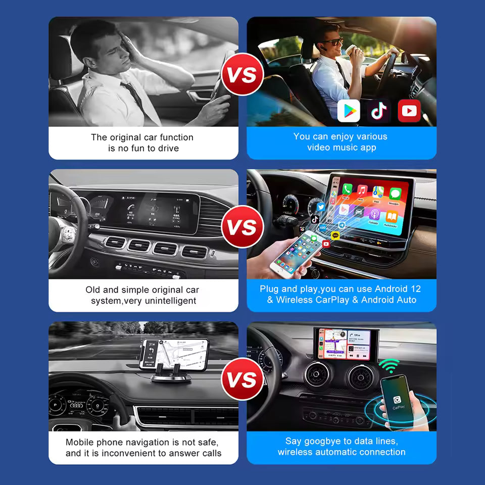 Tech Driver Gear Smart CarPlay AI Box – Android 13, Wireless CarPlay, Android Auto, App Streaming